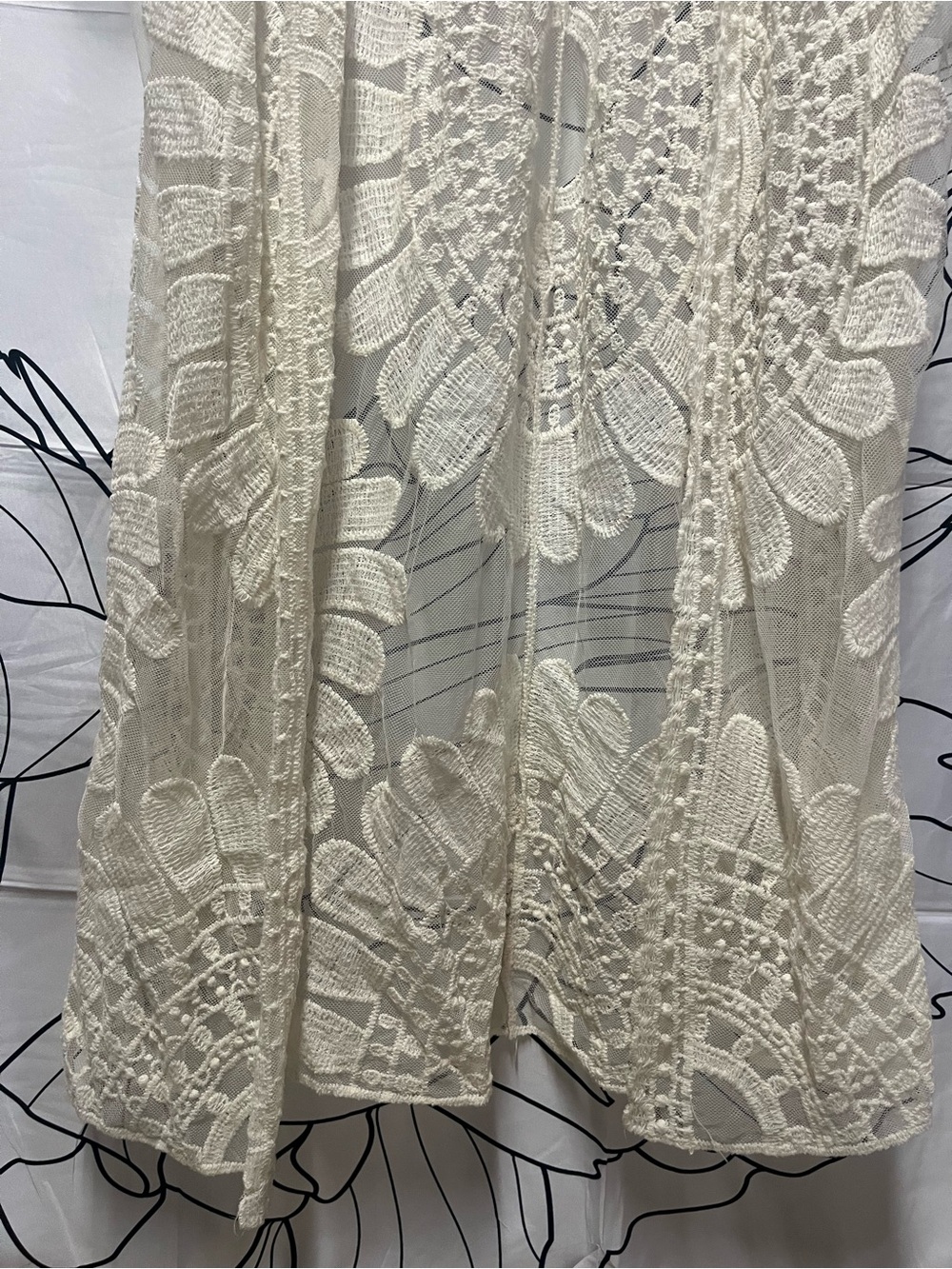 Rebellion Cream Lace Crochet Kimono - Picture 6 of 8
